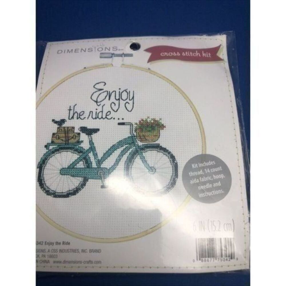 Cross Stitch Kit Enjoy the Ride Dimensions